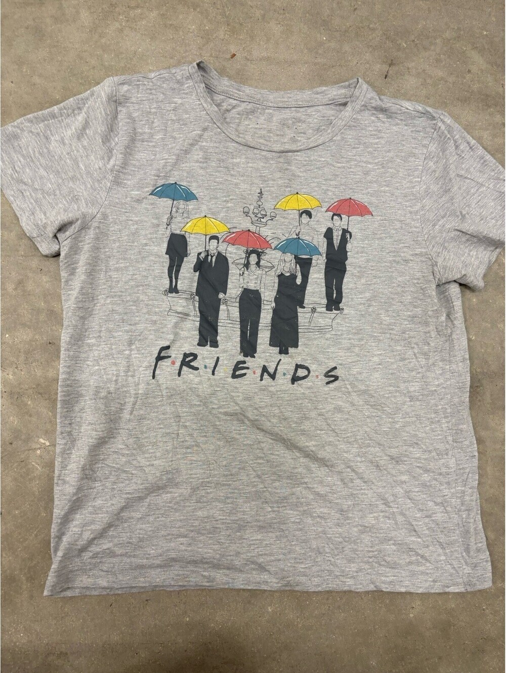 Friends The Television Series Shirt Womens Large Gray Graphic Short Sleeve
